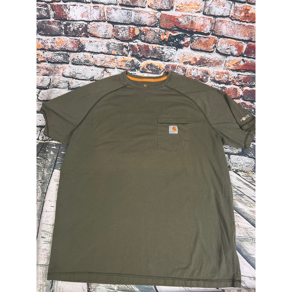 Carhartt Force Mens XL Olive Green Pocket Performance T-Shirt 100410-316 Raglan